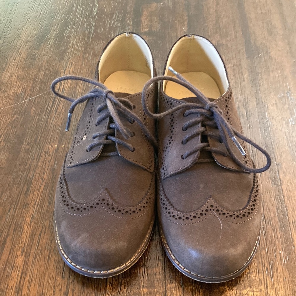 Janie and Jack brown leather boys shoes size 3Y